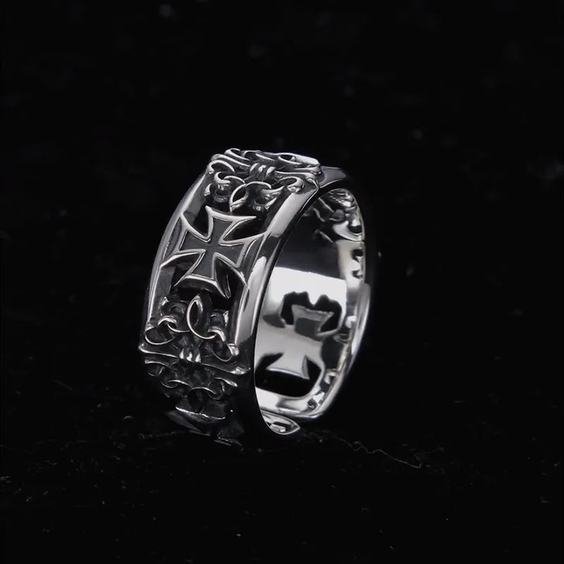 Vintage Cross Open Ring