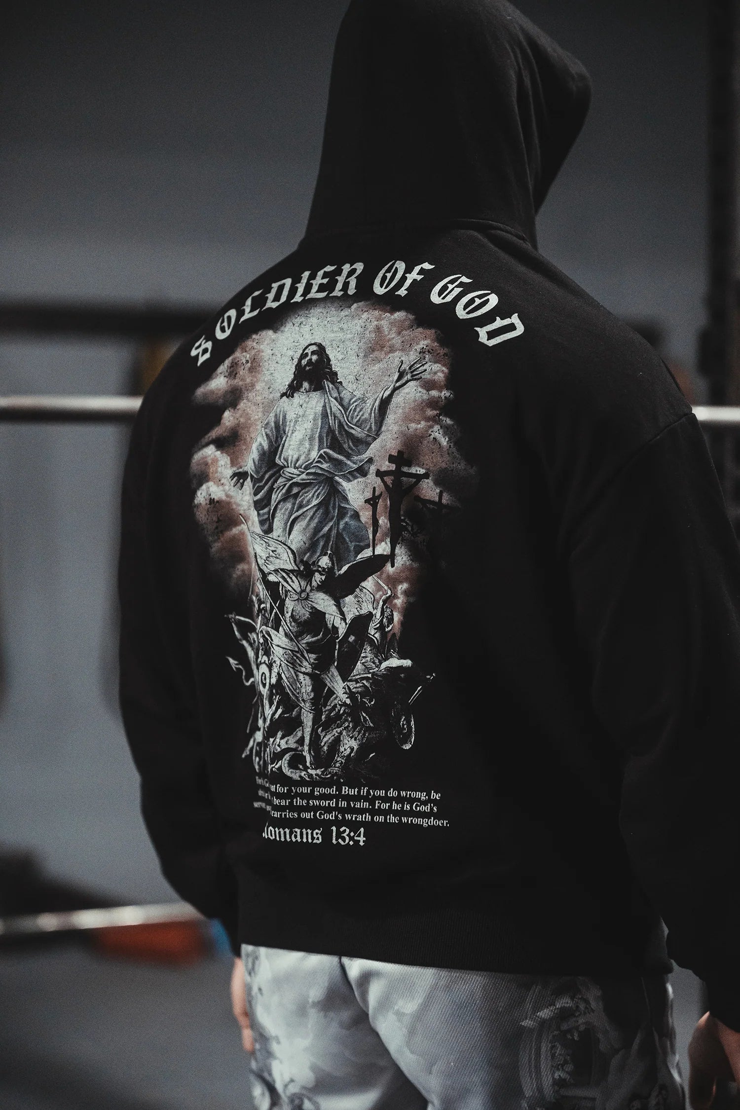 Soldier Of God Printed Men's Hoodie