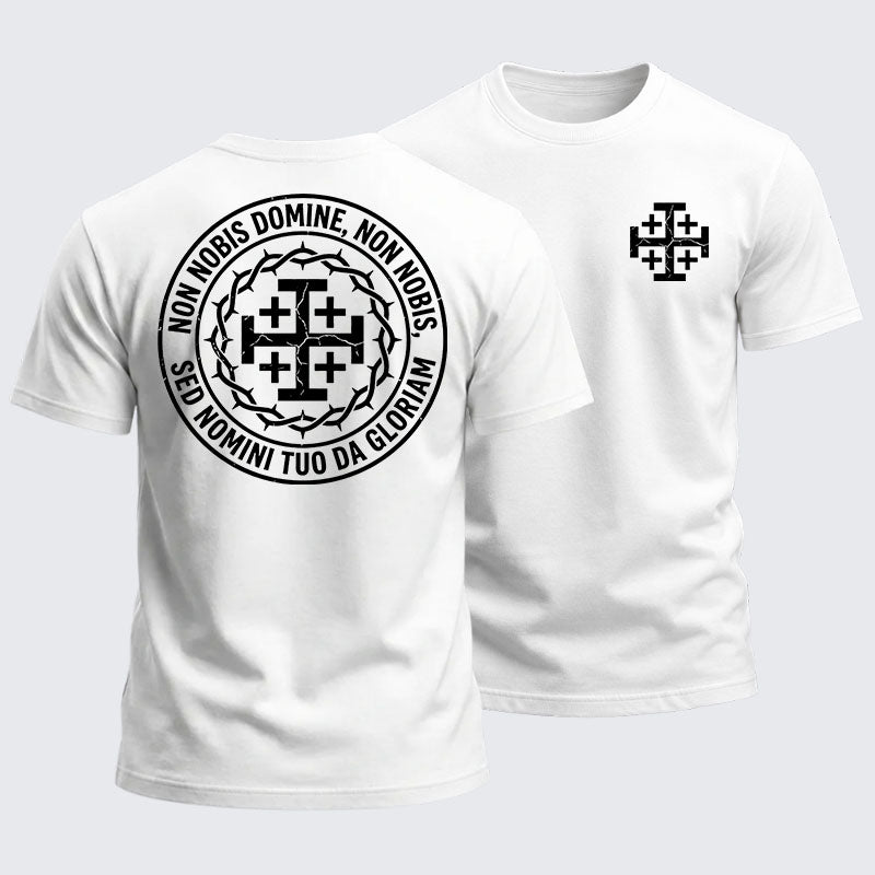 Heavyweight Cotton Tee - Non Nobis Domine, Non Nobis, Sed Nomini Tuo Da Gloriam