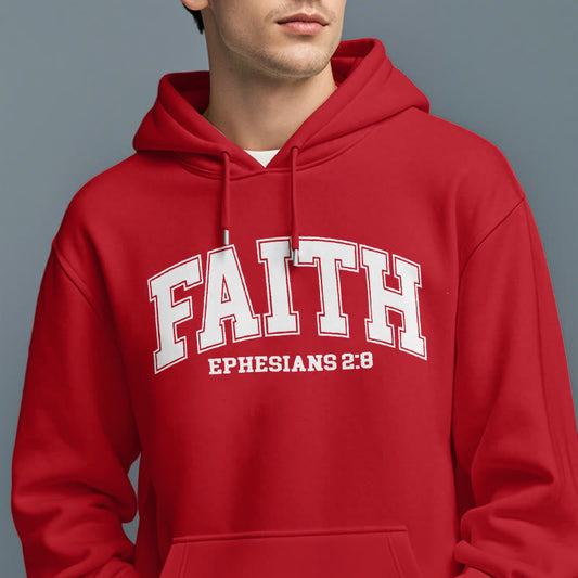 Modern Style Faith Ephesians 2 : 8 Fleece Lined Polyester Hoodie