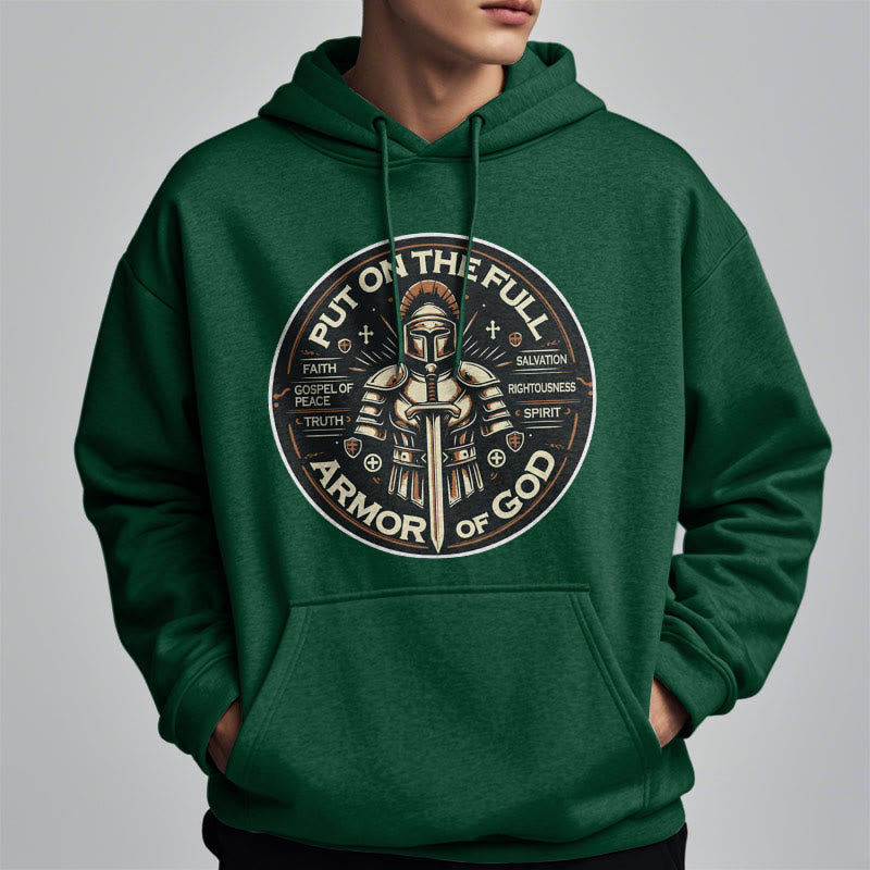 Modern Style Put On The Full Armor of God Fleece Lined Polyester Hoodie