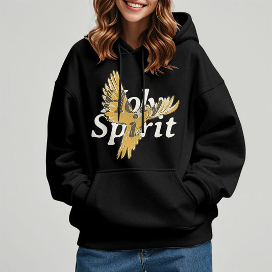 Classic Style Holy Spirit Flying Dove Fleece Lined Polyester Hoodie