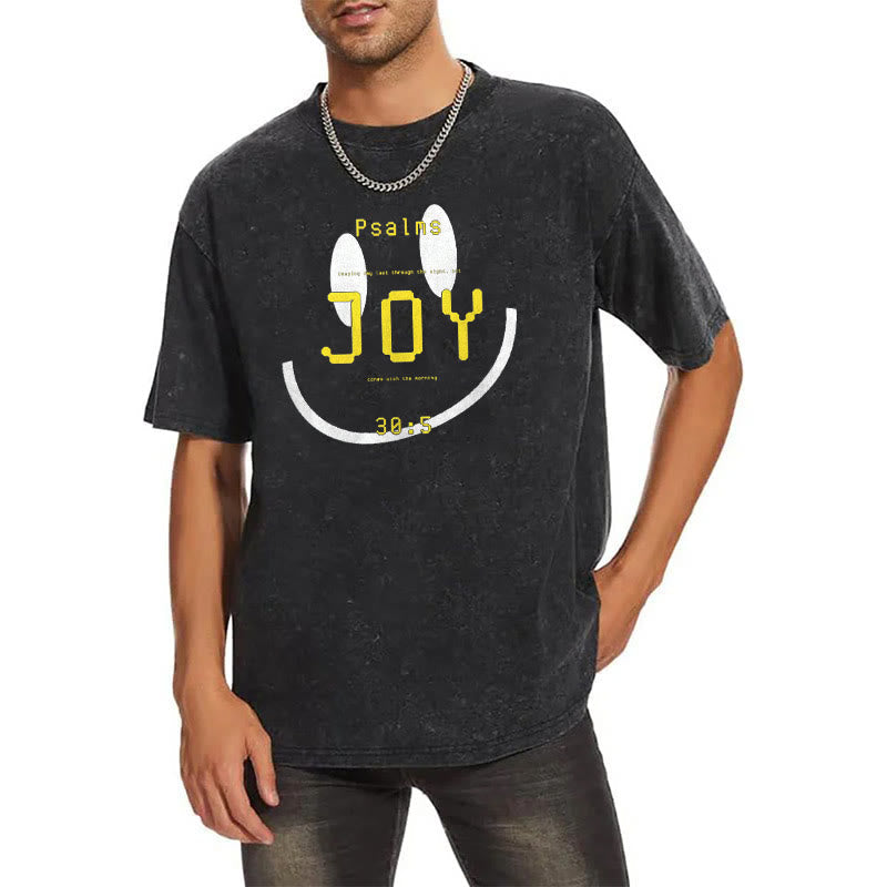 Christianartworkshop Joy Psalm 30:5 Unisex Washed T-Shirt