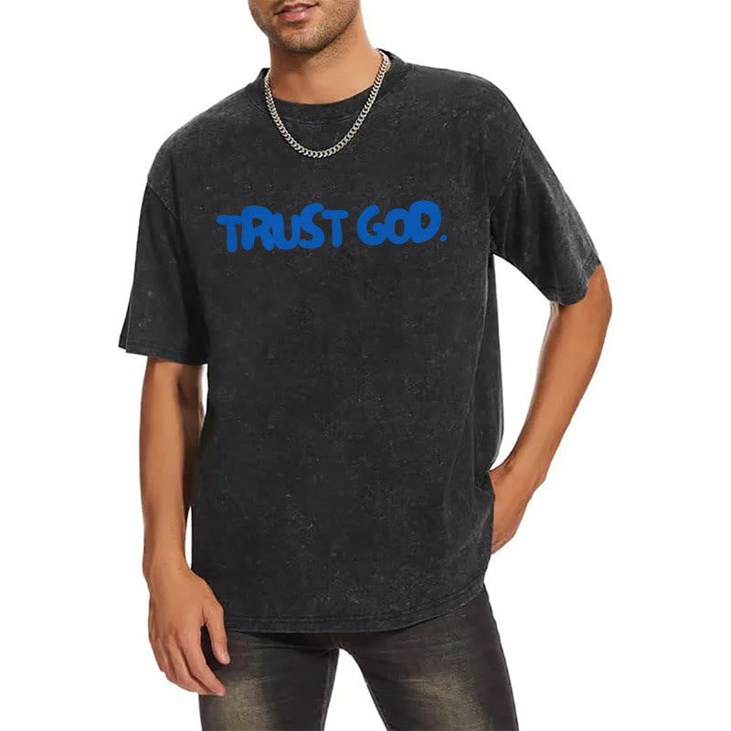 Christianartworkshop Trust In God Unisex Washed T-Shirt