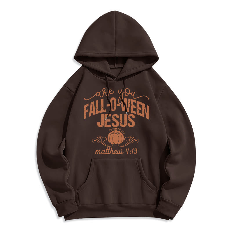 Fall for Jesus Pumpkin Faith Fleece Lined Polyester Hoodie