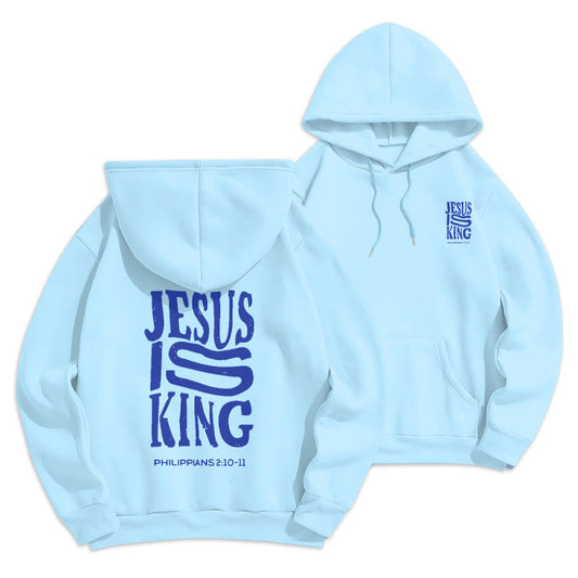 Bold Street Style Jesus Is King Bold Fleece Lined Polyester Hoodie