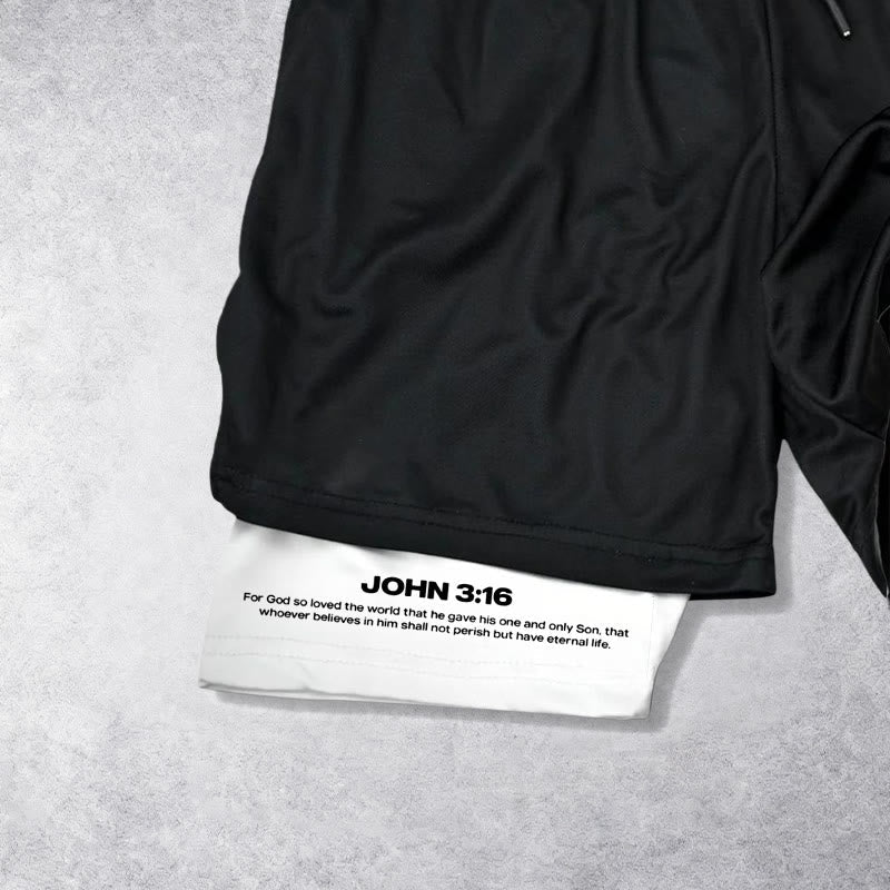 Christianartworkshop John 3:16 The Cross Performance Shorts