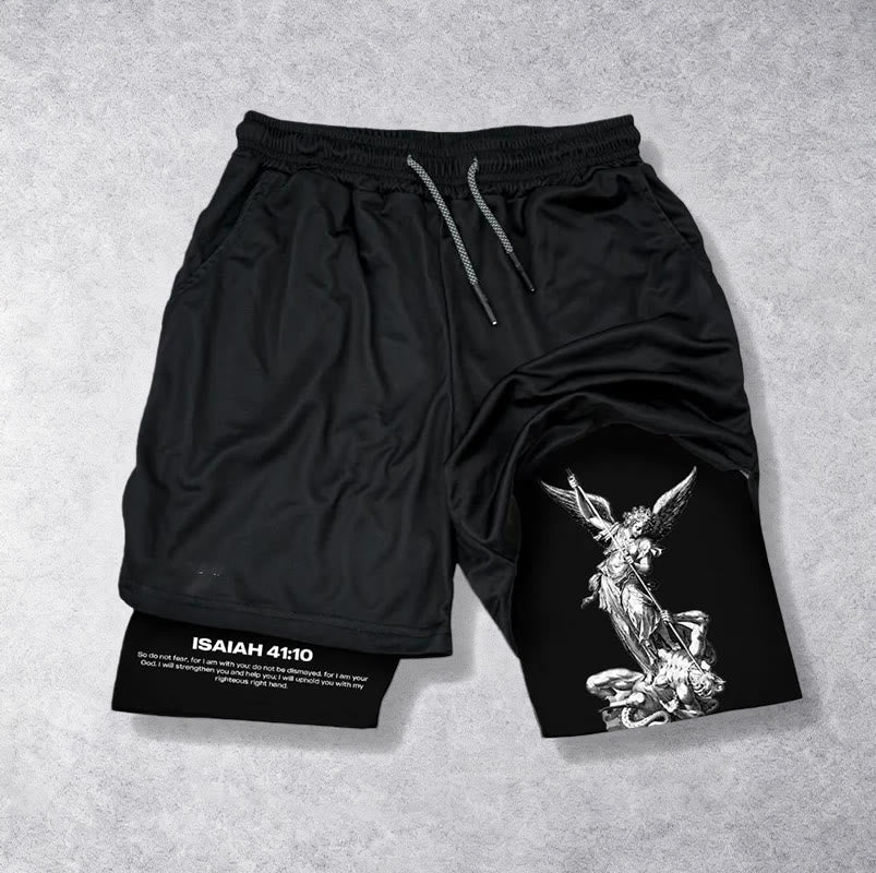 Christianartworkshop Isaiah 41:10 Angel & Devil Performance Shorts