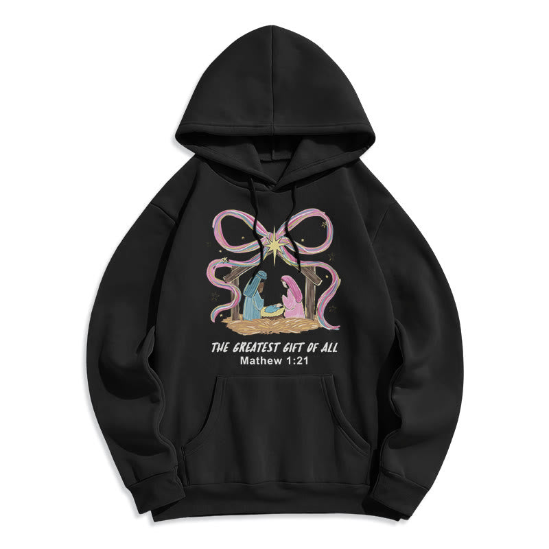 The Greatest Gift of All Christmas Fleece Lined Polyester Hoodie