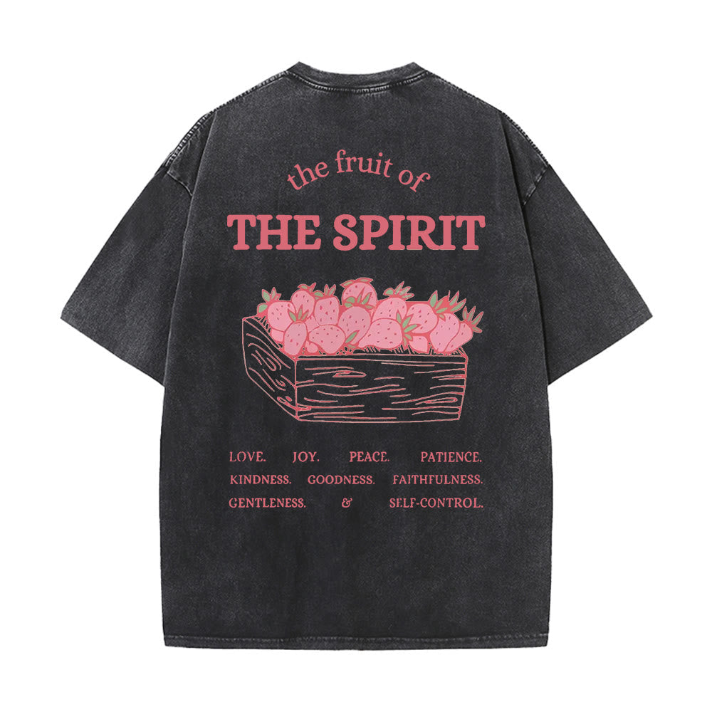 Christianartworkshop Fruit Of The Spirit Unisex Washed T-Shirt