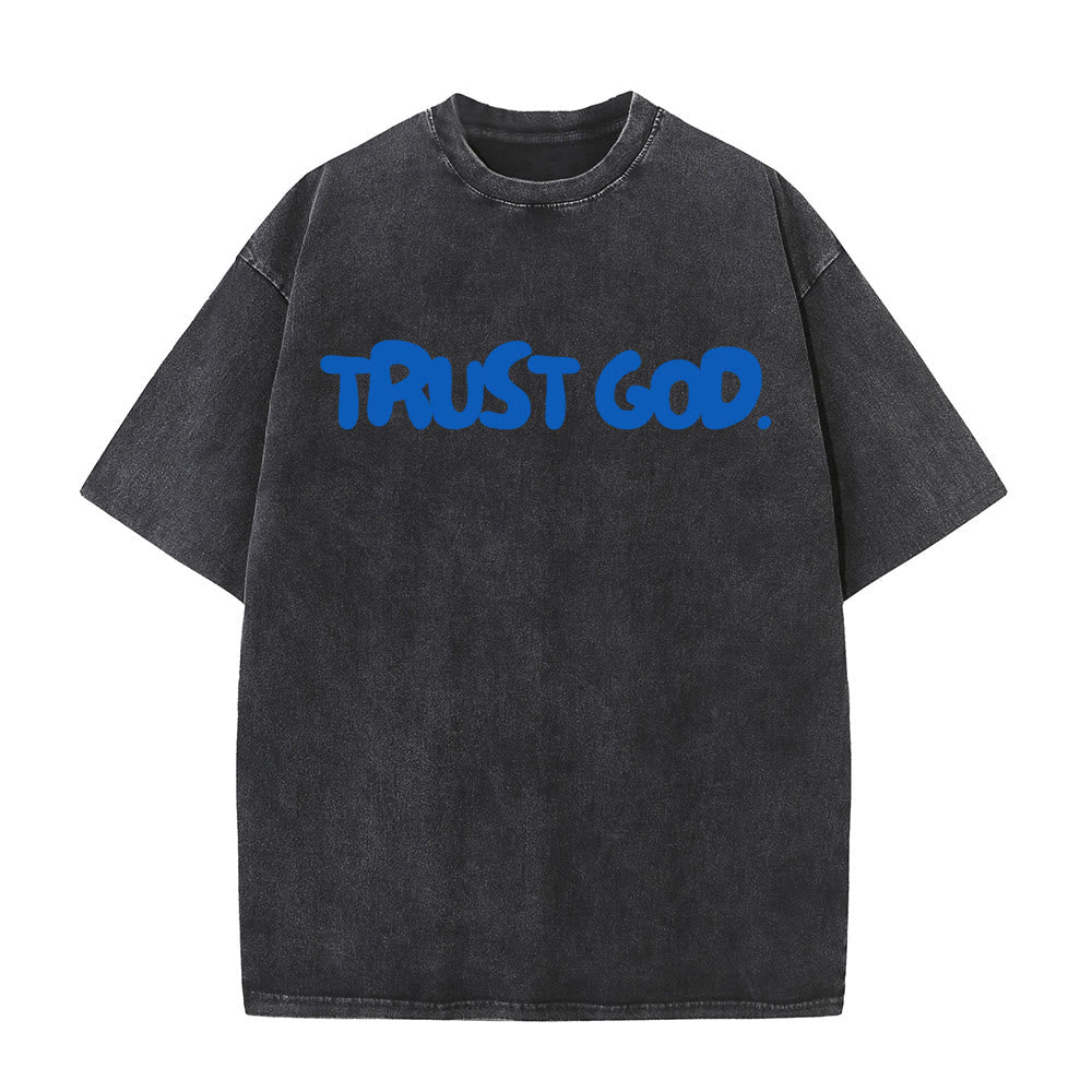 Christianartworkshop Trust In God Unisex Washed T-Shirt