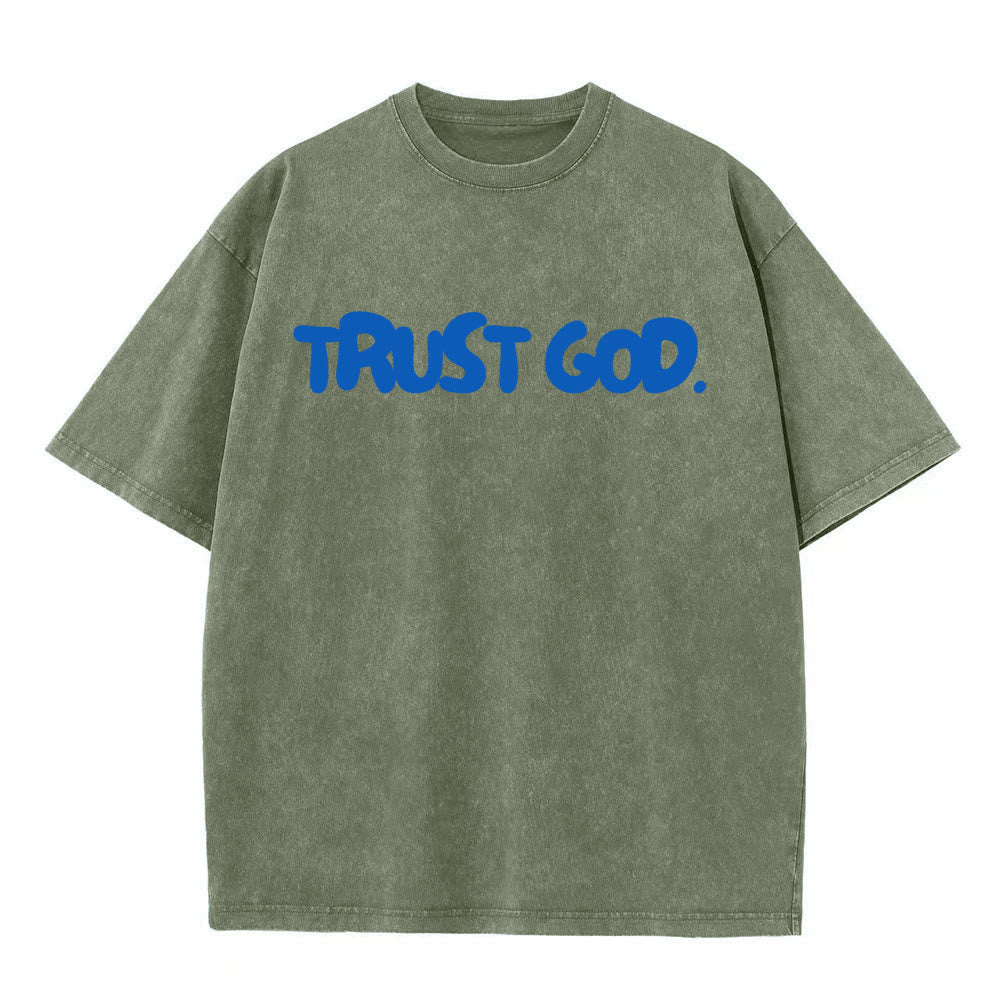 Christianartworkshop Trust In God Unisex Washed T-Shirt