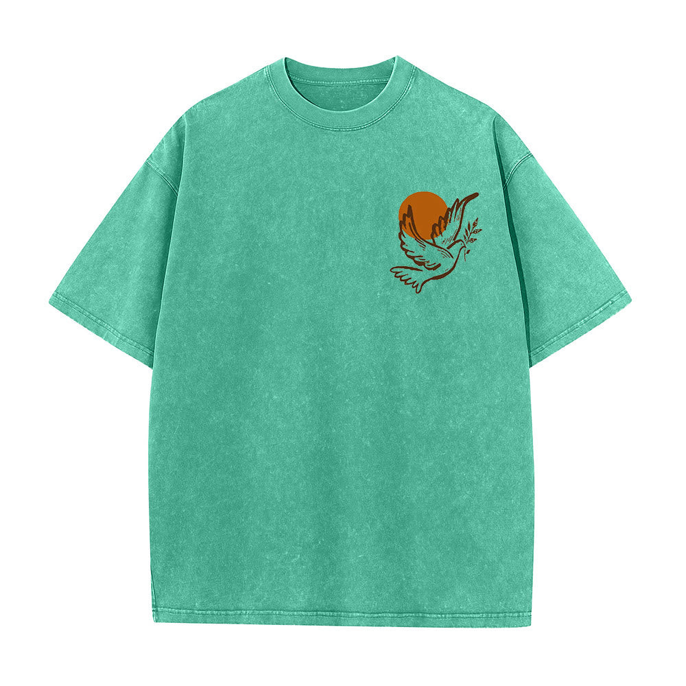 Christianartworkshop Spirit of the Lord and Freedom Unisex Washed T-Shirt