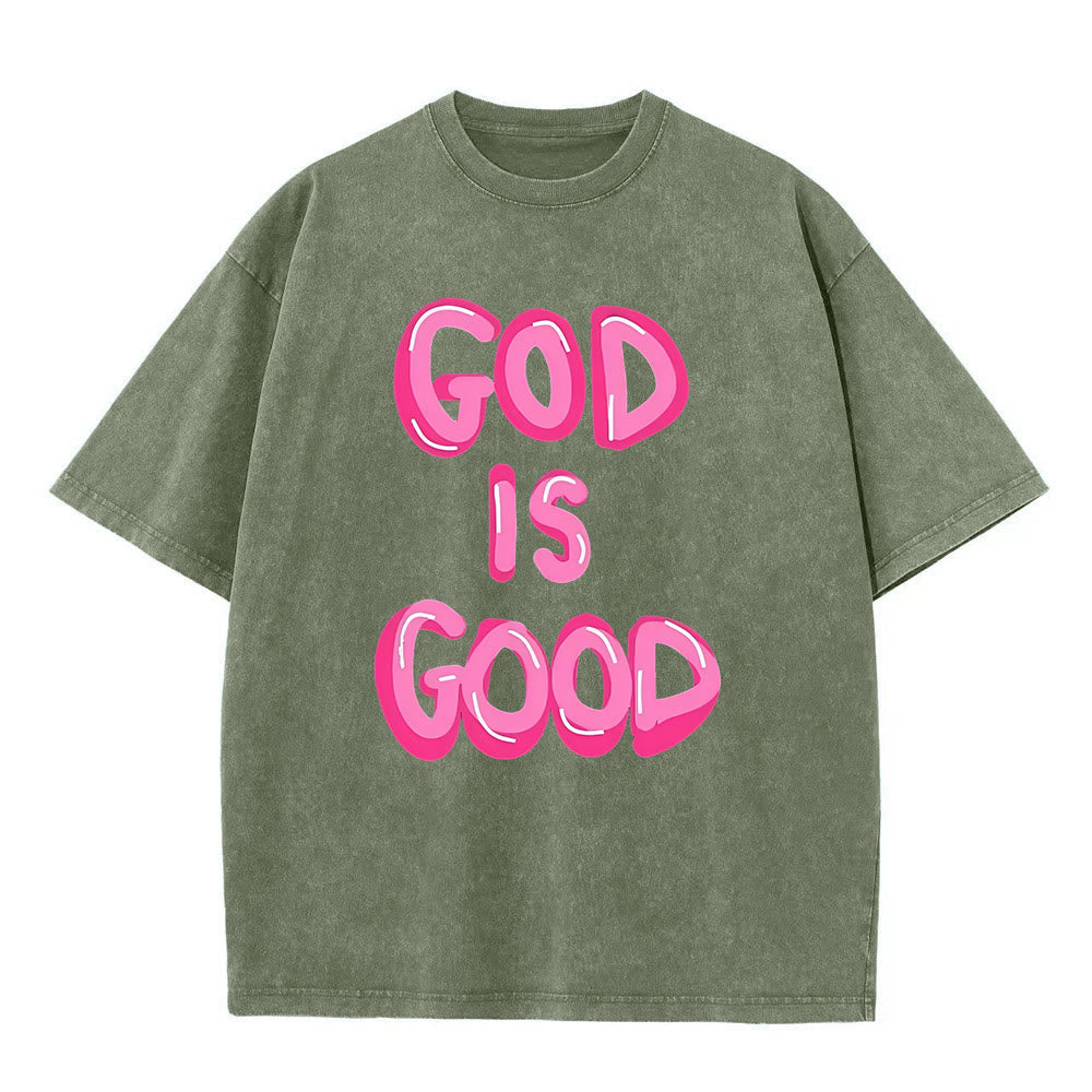 Christianartworkshop God Is Good Unisex Washed T-Shirt
