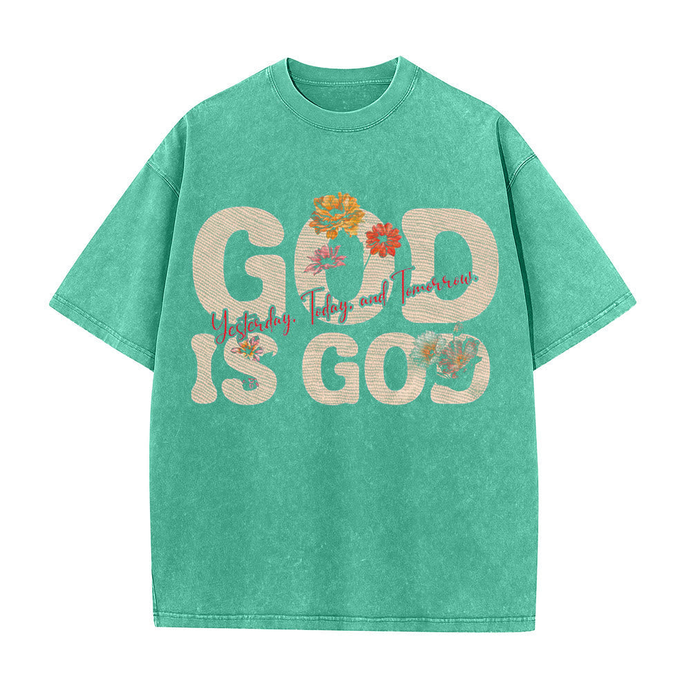 Christianartworkshop God Is God Unisex Washed T-shirt