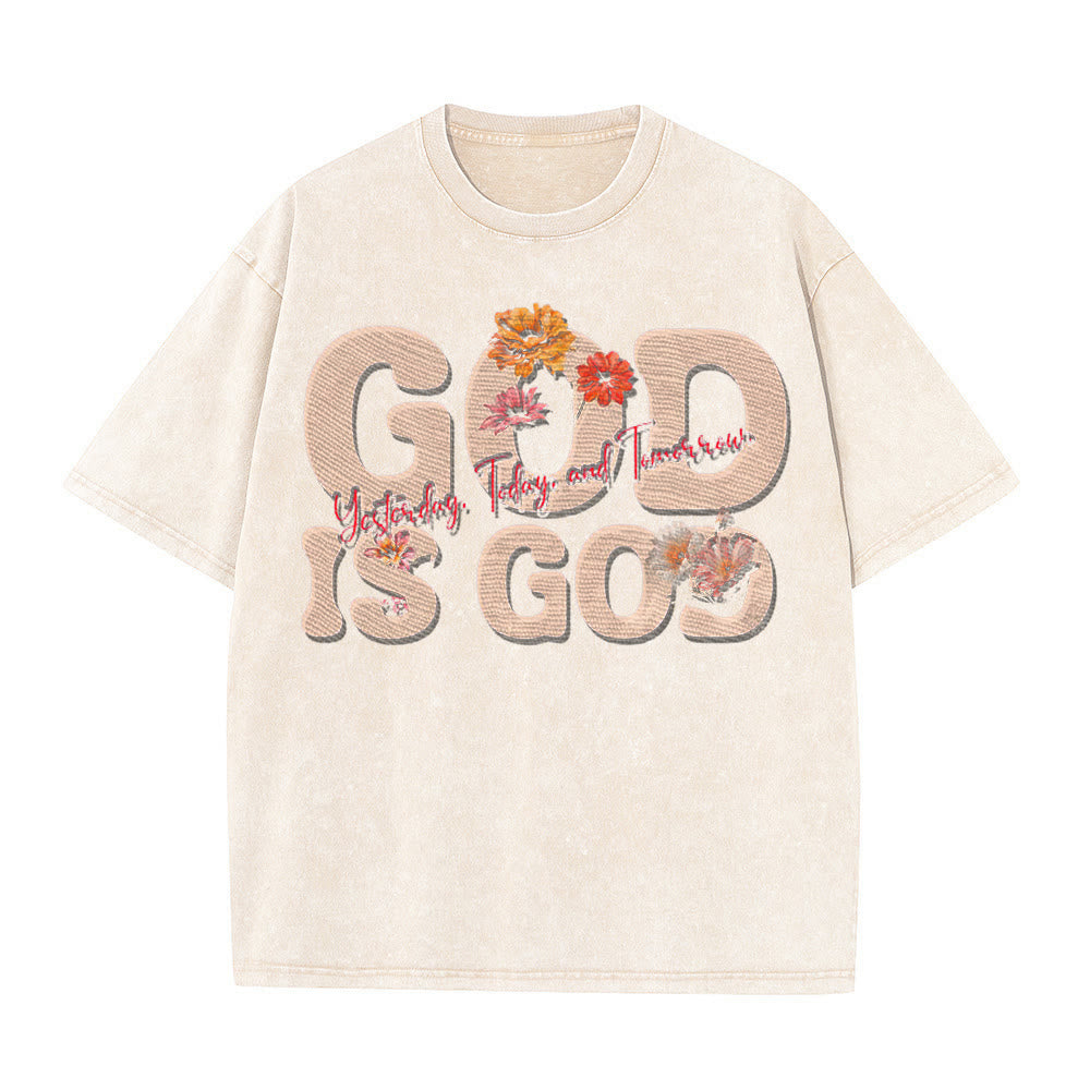Christianartworkshop God Is God Unisex Washed T-shirt