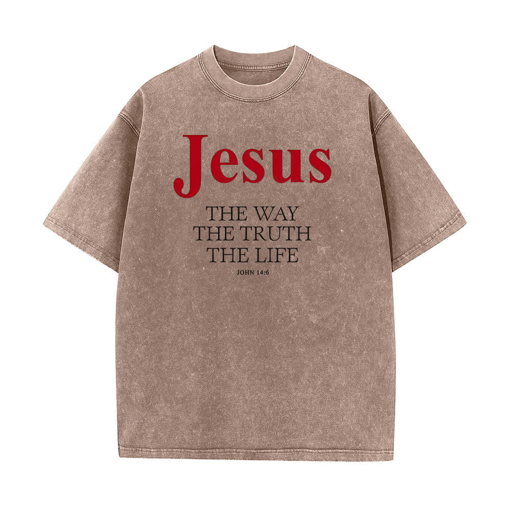 Christianartworkshop Jesus The Way The Truth The Life Unisex Washed T - Shirt