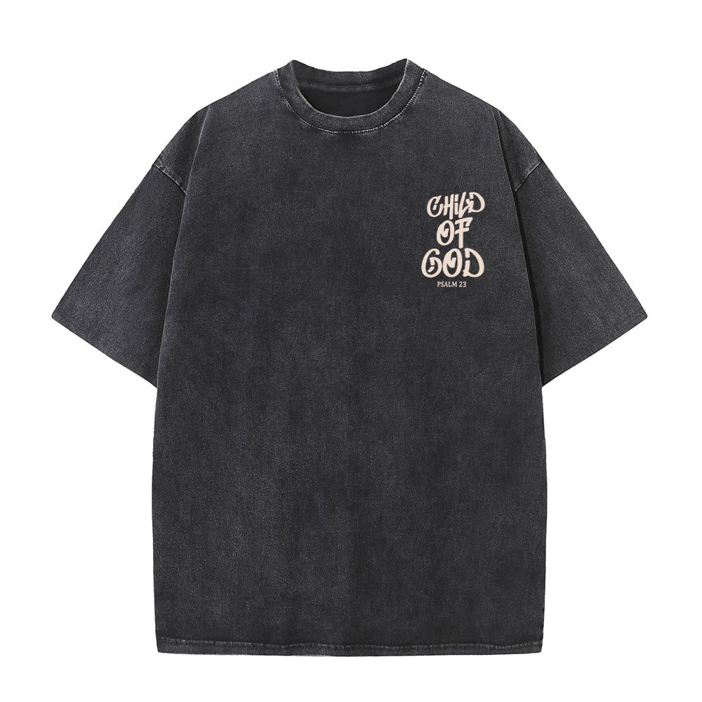 Christianartworkshop Chic Spiritual Child of God Psalm 23 Unisex Washed T-Shirt