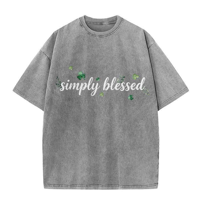 Christianartworkshop Not Lucky Simply Blessed Psalm 34:8 Unisex Washed T-Shirt
