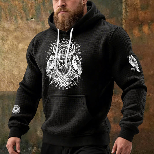 WorldNorse Norse Huginn & Muninn Waffle Hoodie