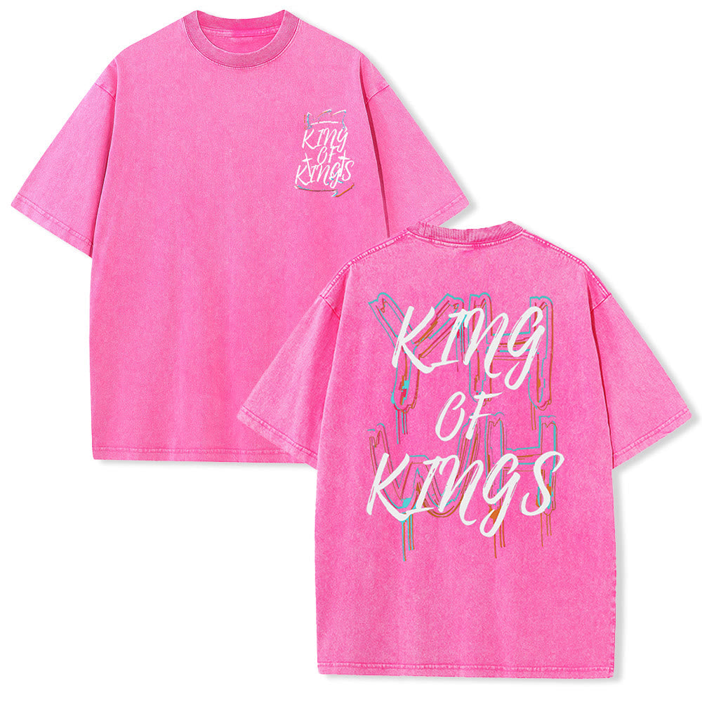 Christianartworkshop King Of Kings Unisex Washed T-shirt