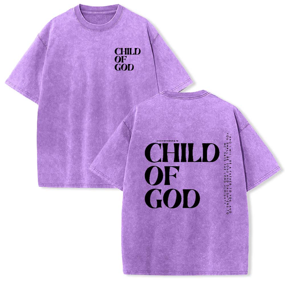 Christianartworkshop Child of God Graphic Unisex Washed T-Shirt