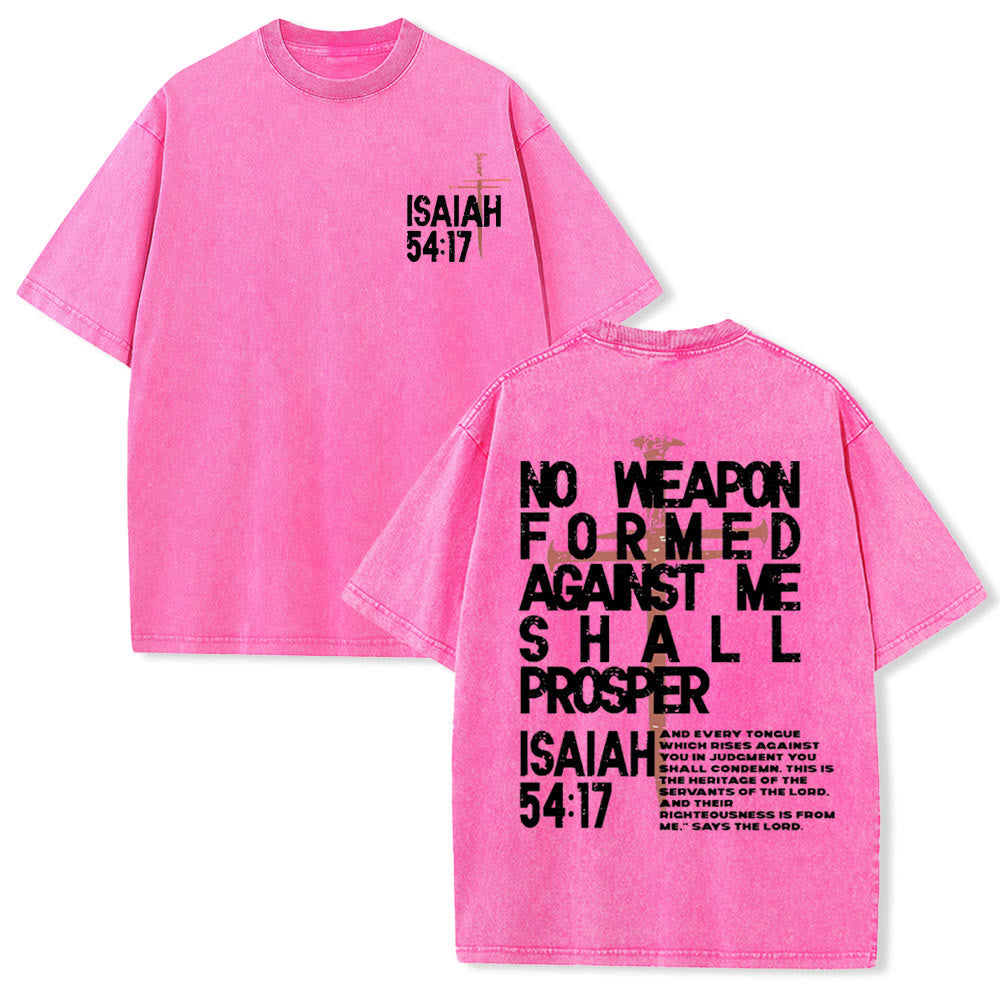 Christianartworkshop No Weapon Formed Against Me Graphic Unisex Washed T-Shirt