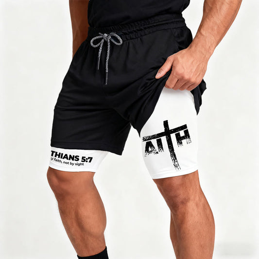 Christianartworkshop Faith Is Our Strength Performance Shorts