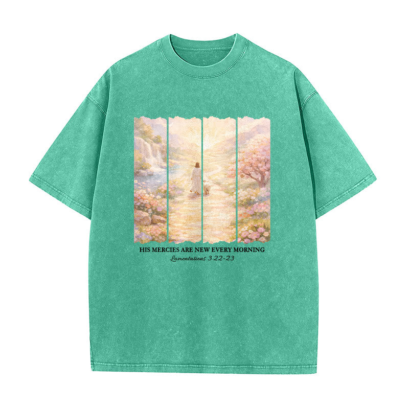 Christianartworkshop His Mercies Are New Every Morning Unisex Washed T-Shirt