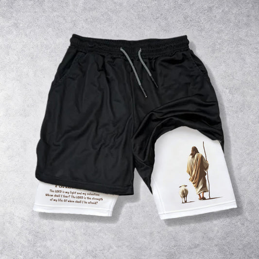 Christianartworkshop Jesus The Good Shepherd Psalm 27:1 Performance Layered Shorts