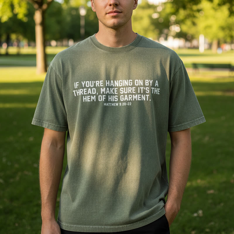 Christianartworkshop Matthew 9:20-22 Scripture Statement Washed Unisex T-Shirt