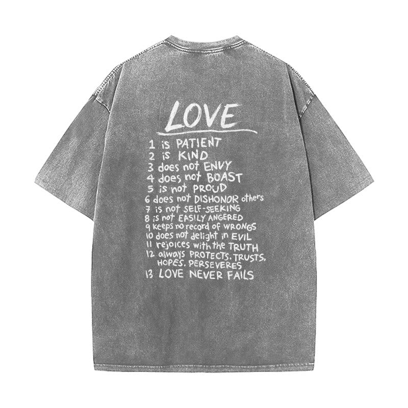Christianartworkshop "Love Like Jesus" 1 Corinthians 13 Verse Washed Unisex T-Shirt