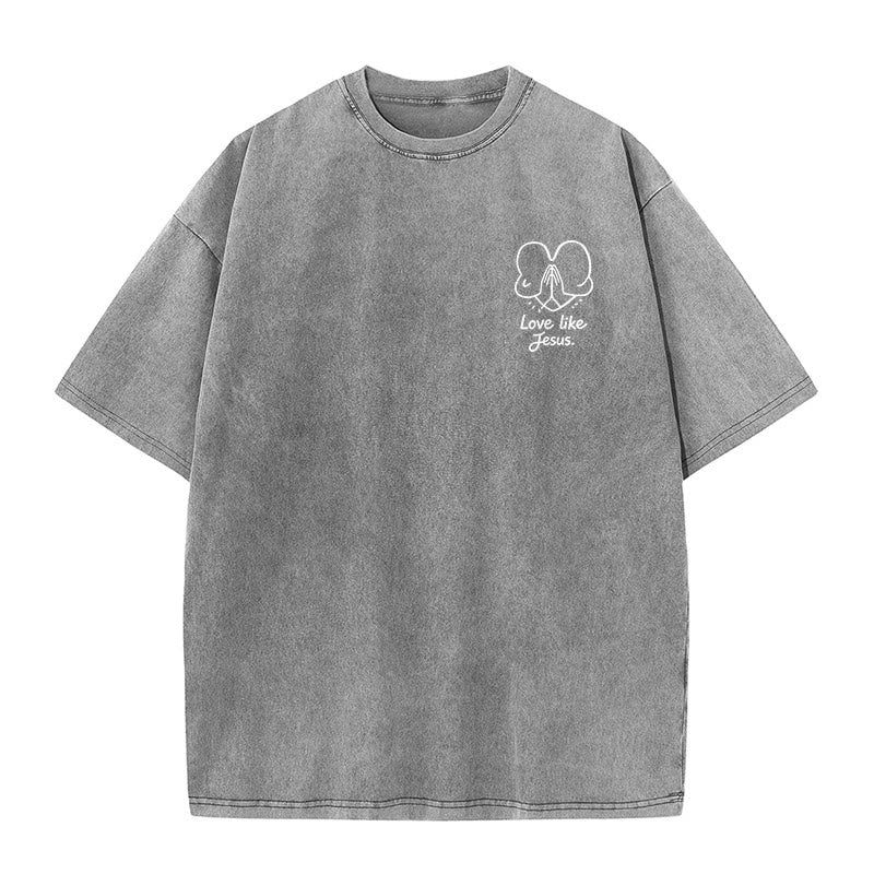 Christianartworkshop "Love Like Jesus" 1 Corinthians 13 Verse Washed Unisex T-Shirt