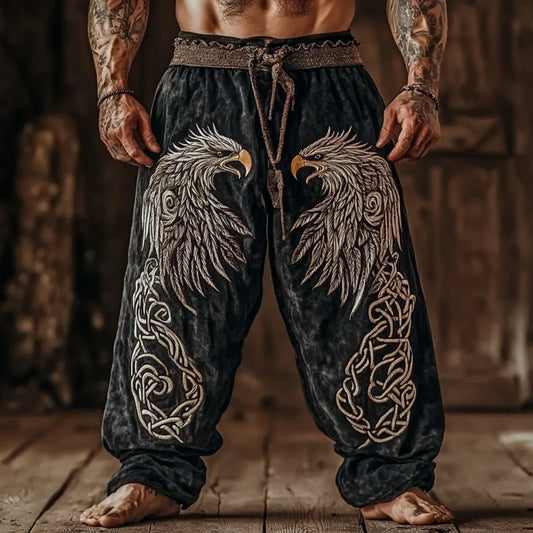 Men's Vintage Viking Celtic Eagle Art Pants