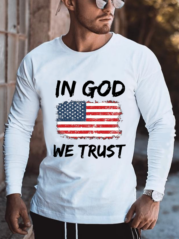 In God we trust American flag Long Sleeve T-Shirt