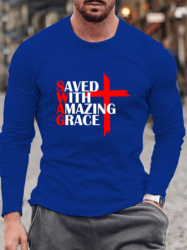 Saved with Amazing Grace Long Sleeve T-Shirt