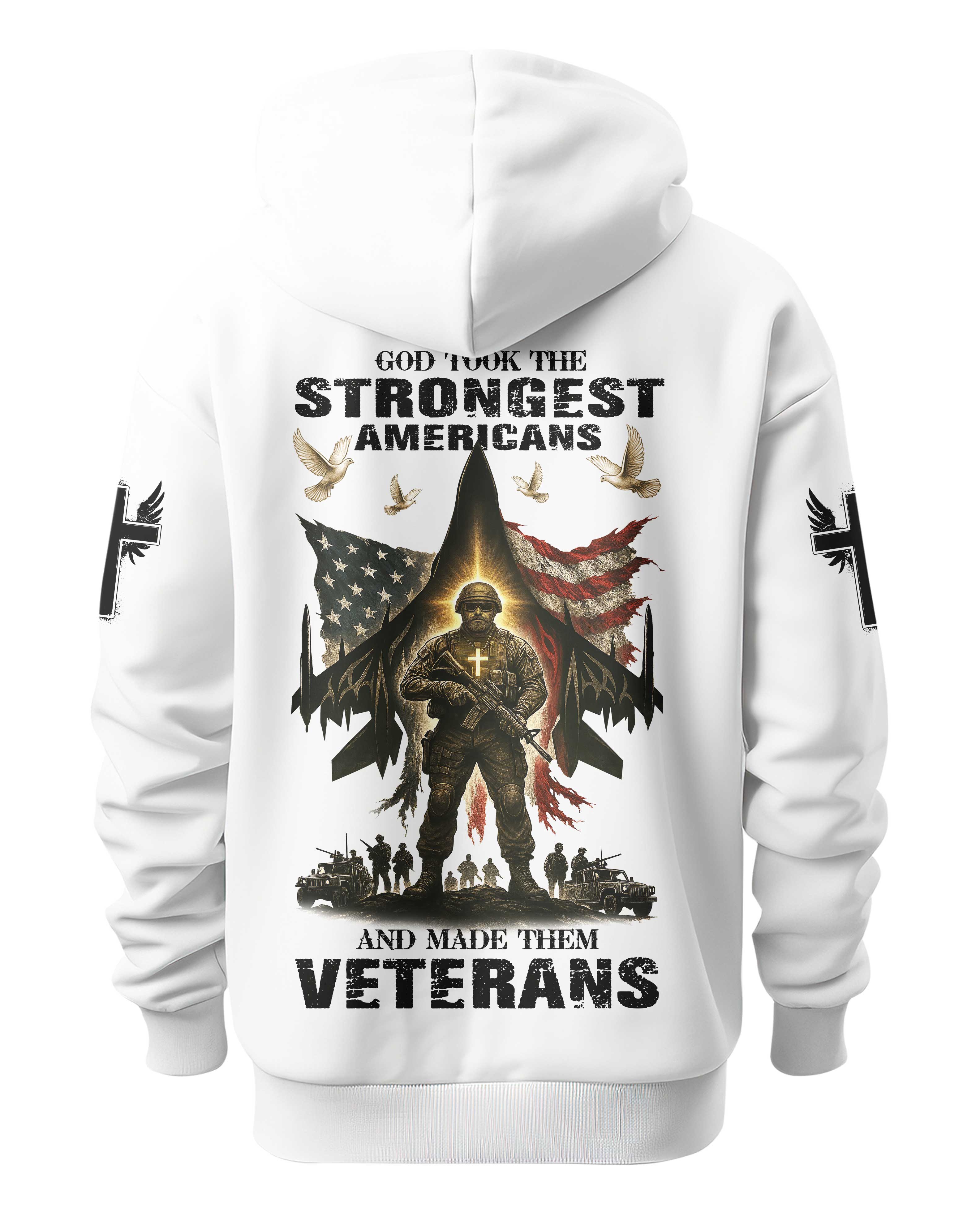 God Took The Strongest Americans All Over Print Hoodie
