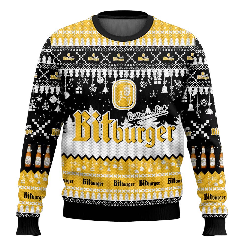 Unisex Vintage German Drinking Print Crew Neck Ugly Christmas Sweatshirt