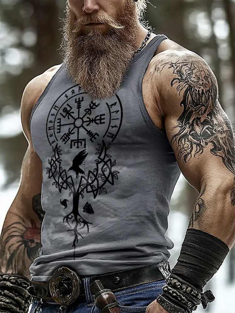 Viking Valhalla Tattoo Design Rune Print Vest