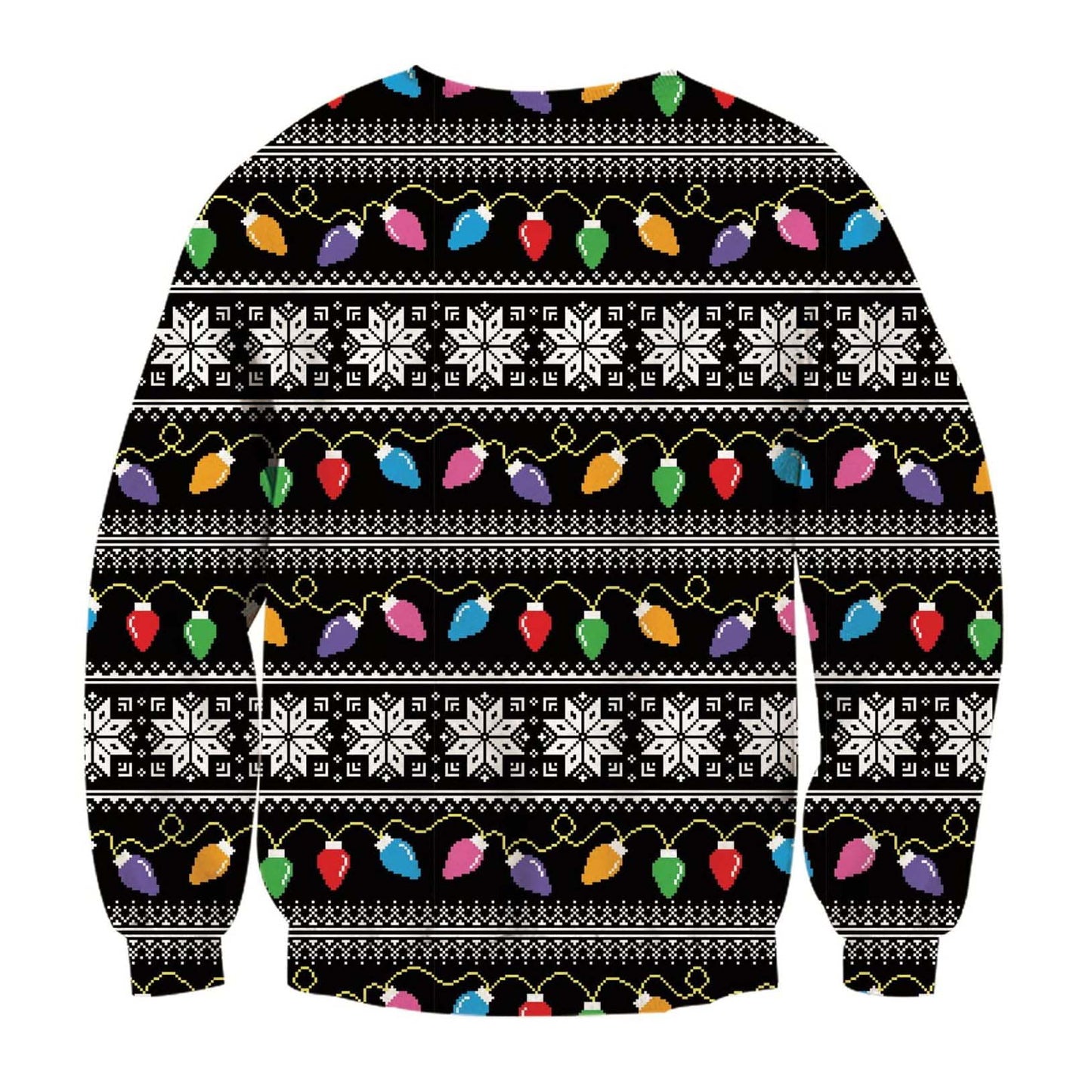 Unisex Llama With Glasses Print Crew Neck Ugly Christmas Sweatshirt