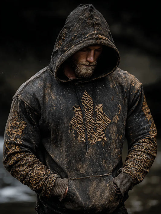 Viking Style Inspired Celtic Totem Printed Unisex Casual Hoodie