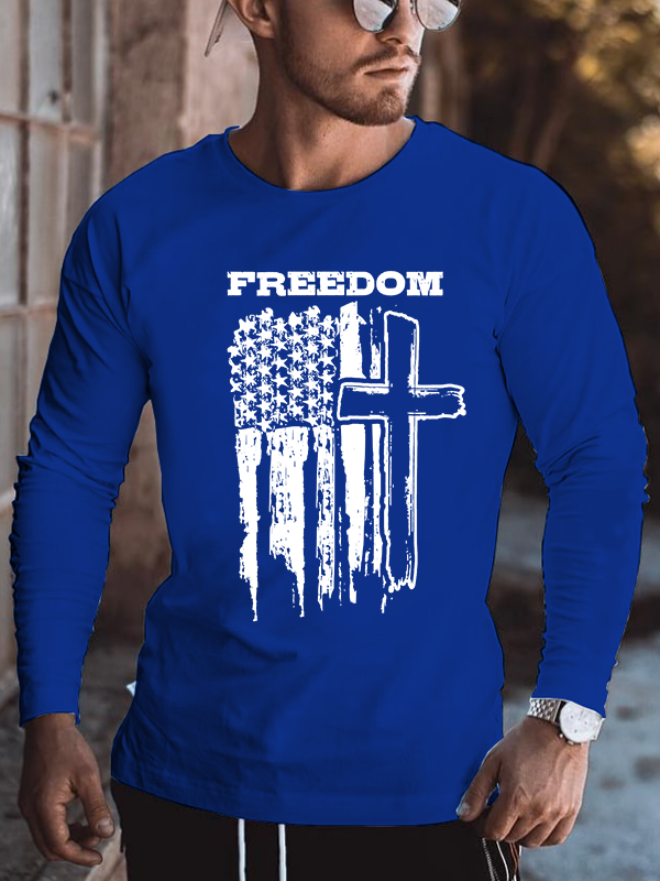 Freedom Cross Vertical Flag Long Sleeve