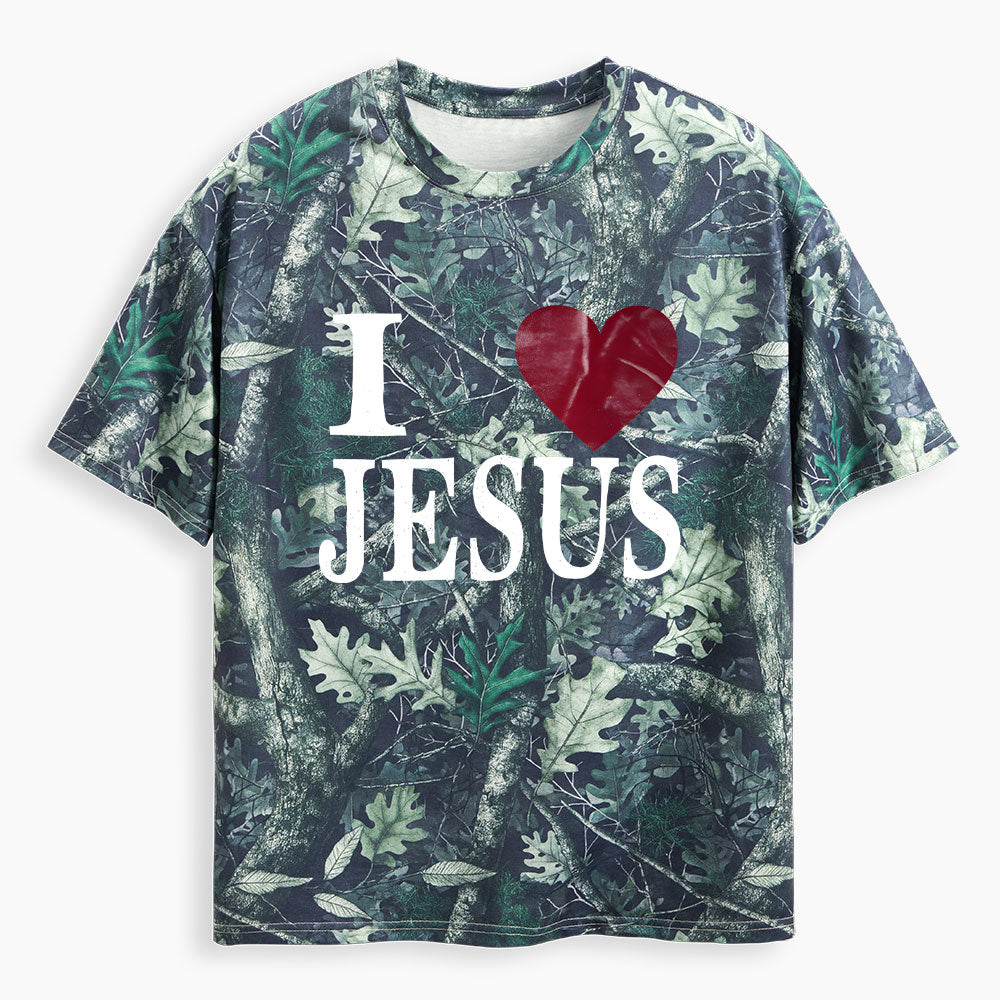 I Love Jesus Christian Camo T-Shirt