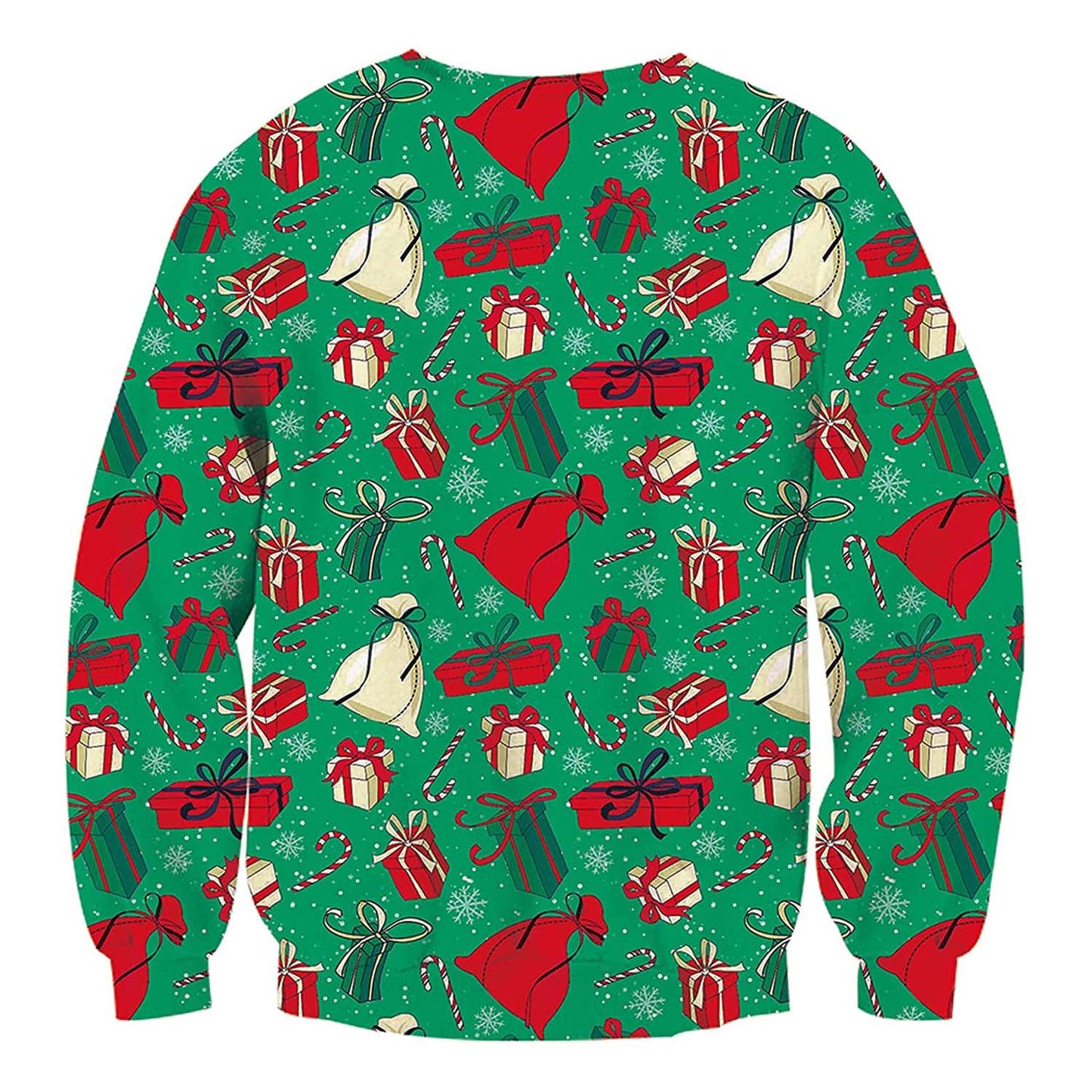 Unisex Cow Print Crew Neck Ugly Christmas Sweatshirt