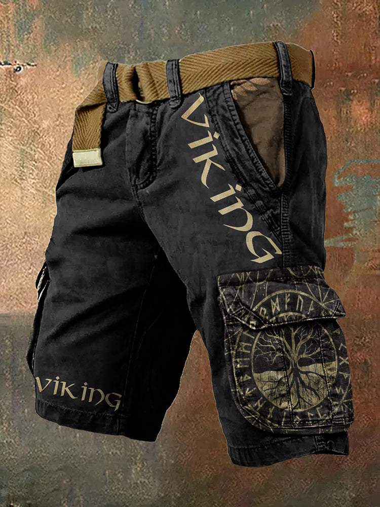 Vintage Viking Tree Of Life Art Men's Work Shorts