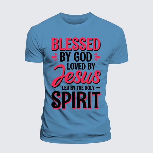 Luxe Mercerized Cotton Tee - Blessed By God Loved By Jesus Led By The Holy Spirit