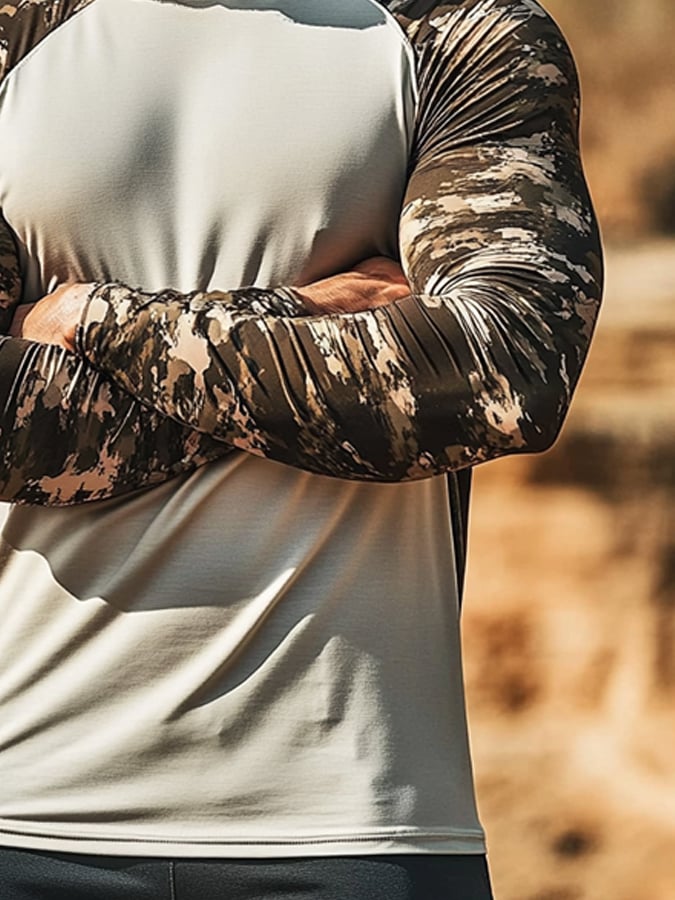 Men's Outdoor Sun Protection Cool Hooded Sun Protection Long Sleeve Top
