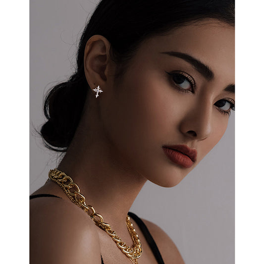 Cross Diamond Earrings