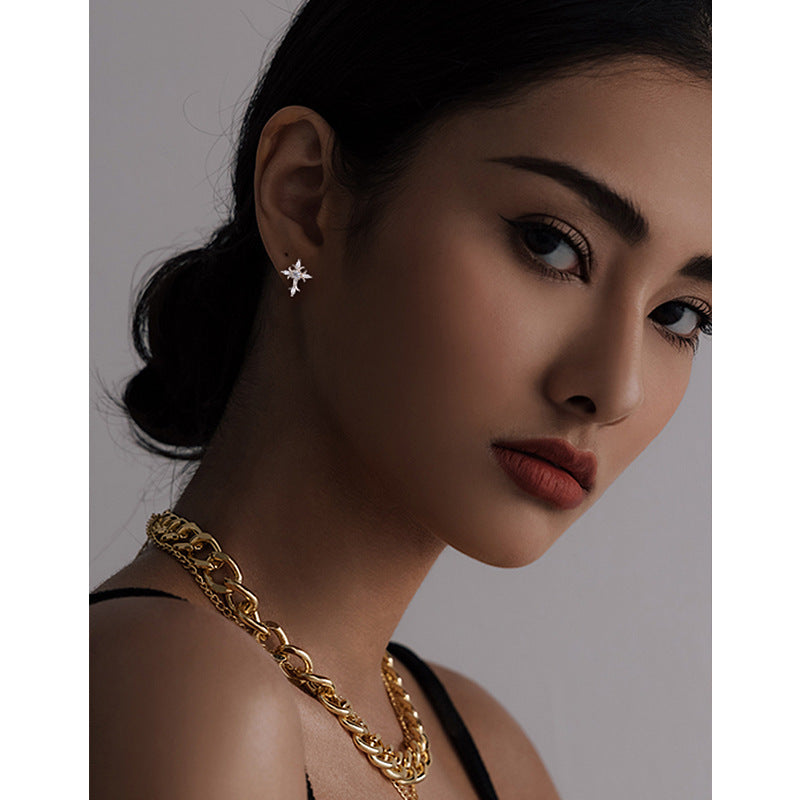 Cross Diamond Earrings