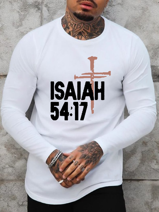 Isaiah 54:17 Christian Cotton Long Sleeve T-Shirt